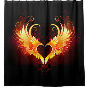 Rideaux De Douche Coeur de feu ange avec ailes