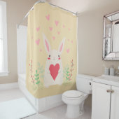 Rideaux De Douche Coeur de lapin mignon valentine (En situation)