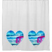 Rideaux De Douche Coeur d'eau bleu (Devant)