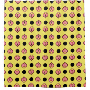 Rideaux De Douche Coeur et points Jaune