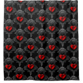 Rideaux De Douche Cœur Goth Rouge (Devant)
