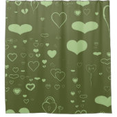 Rideaux De Douche Coeur mignon Moderne Moss Vert (Devant)