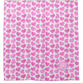 Rideaux De Douche Coeur rose mignon Doodled Saint Valentin Monogramm (Devant)