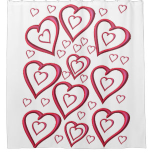 Rideaux De Douche coeur rouge amour valentines rouge blanc