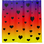 Rideaux De Douche Coeurs arc-en-ciel, (Devant)