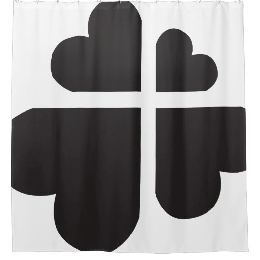 Rideaux De Douche cœurs croisés - noir (Devant)