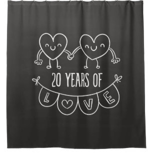 Rideaux De Douche Coeurs de calèche-cadeaux du 20e anniversaire