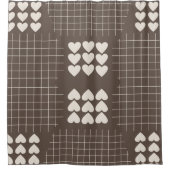 Rideaux De Douche Coeurs de grille Brown (Devant)