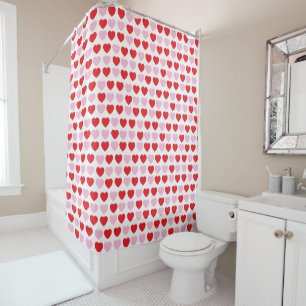 Rideaux De Douche Coeurs de la fête des Valentines rouges et roses