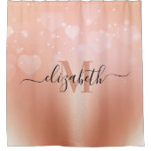 Rideaux De Douche Coeurs d'or rose (Devant)