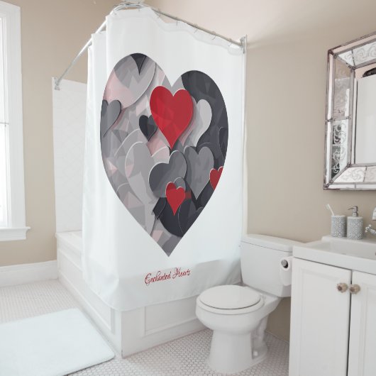 Rideaux De Douche Coeurs enchantés (En situation)