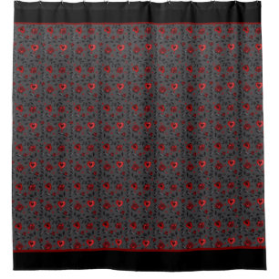 Rideaux De Douche Coeurs et Roses sombres