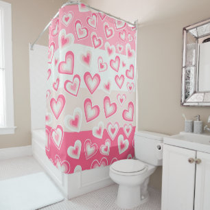 Rideaux De Douche Coeurs pastel de la Saint Valentin, gourmands et a