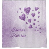 Rideaux De Douche Coeurs pétillants violet parties scintillant lavan (Devant)