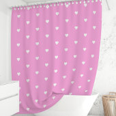 Rideaux De Douche Coeurs rose et blanc