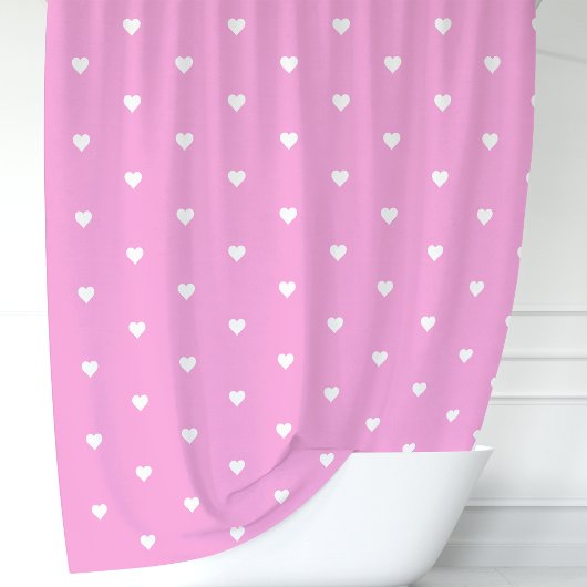 Rideaux De Douche Cœurs roses et blancs