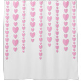 Rideaux De Douche Cœurs roses mignon Saint-Valentin (Devant)