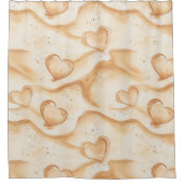 Rideaux De Douche Cœurs Tropicaux sur Plage de Sable (Devant)