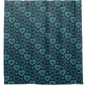 Rideaux De Douche Coeurs turquoises (Devant)