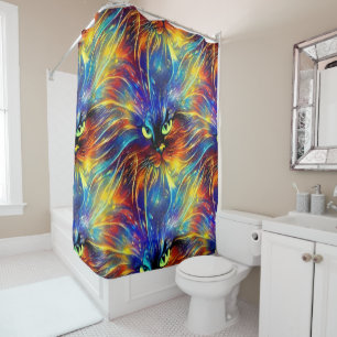 Rideaux De Douche Cohésif Abstrait Exquis Cat Splashes Simples