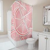 Rideaux De Douche Coincés de pamplemousse rose (En situation)