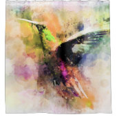 Rideaux De Douche Colibri à l'aquarelle (Devant)