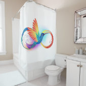 Rideaux De Douche Colibri arc-en-ciel avec symbole Infinity (En situation)