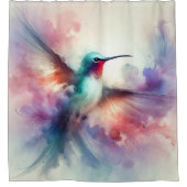 Rideaux De Douche Colibri gracieux en aquarelle (Devant)