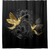 Rideaux De Douche Colibri noir et or (Devant)