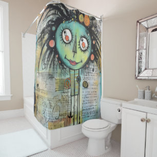 Rideaux De Douche Collage Art Girl Lady 10