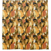 Rideaux De Douche Collage de chats en Brown, Tan et Rust (Devant)