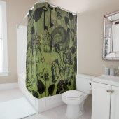 Rideaux De Douche Collage de clé de crâne gothique (En situation)