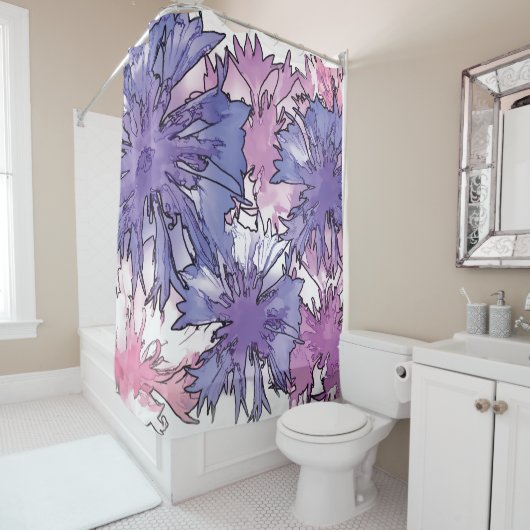 Rideaux De Douche Collage de Cornflower (En situation)
