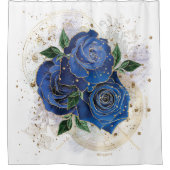 Rideaux De Douche Collage de fille - bleu minuit (Devant)