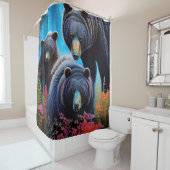 Rideaux De Douche Collage de la famille de l'ours (En situation)