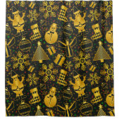 Rideaux De Douche Collage de Noël métallique (Devant)