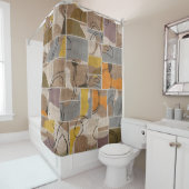 Rideaux De Douche Collage de patchwork, motif de mixage de courtepoi (En situation)