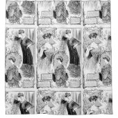 Rideaux De Douche Collage d'illustration de mode rétro (Devant)