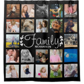 Rideaux De Douche Collage et nom modernes de photo de famille 22 (Devant)