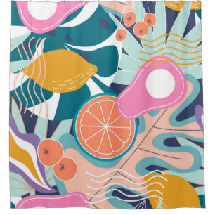 Rideaux De Douche Collage moderne floral sans couture motif. Exposit