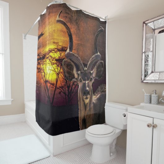Rideaux De Douche Collage photo Antelope Sunset (En situation)