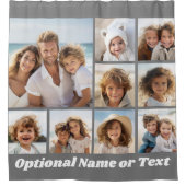 Rideaux De Douche Collage photo gris et blanc 9 avec Monogramme (Devant)