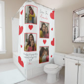 Rideaux De Douche Collage photo moderne de Red Hearts (En situation)