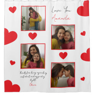 Rideaux De Douche Collage photo moderne de Red Hearts