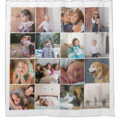 Rideaux De Douche Collage photo personnalisé avec seize photos (Devant)
