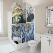 Rideaux De Douche Collage sale coloré d'art de rue (En situation)