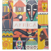 Rideaux De Douche Collage symbolique africain d'art (Devant)