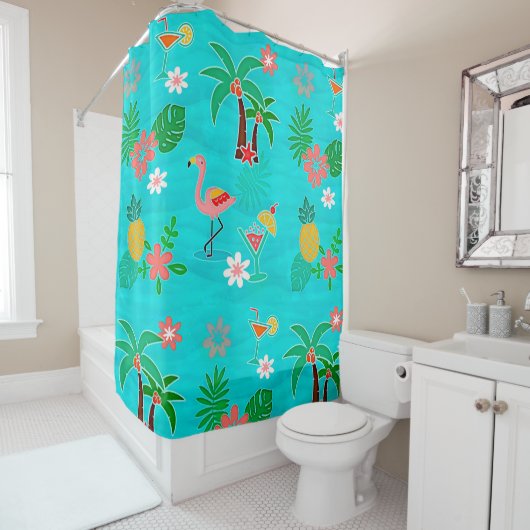 Rideaux De Douche Collage tropical (En situation)