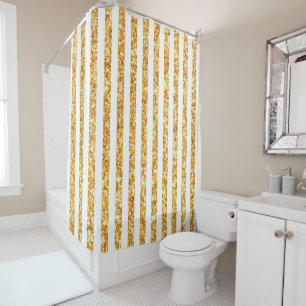 Rideaux De Douche Collection Boho Stripes Parties scintillant Verte