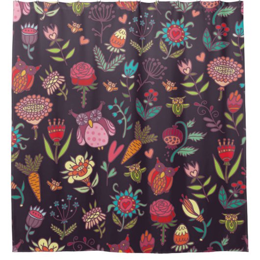 Rideaux De Douche Collection de grandes fleurs dynamiques (Devant)